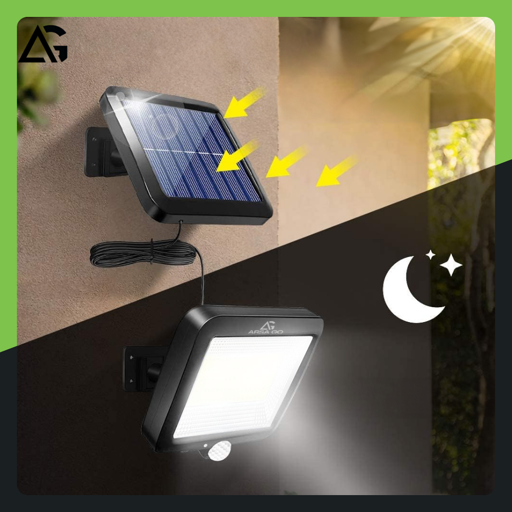 Lampa solarna ogrodowa LED z czujnikiem ruchu i zmierzchu mocna zewnętrzna - obrazek 4