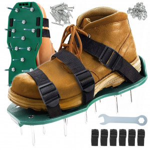 Aerator ogrodowy nakładki na buty z kolcami do trawnika regulowane 3 paski