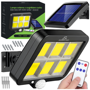 Lampa solarna ogrodowa LED z czujnikiem ruchu i zmierzchu mocna zewnętrzna