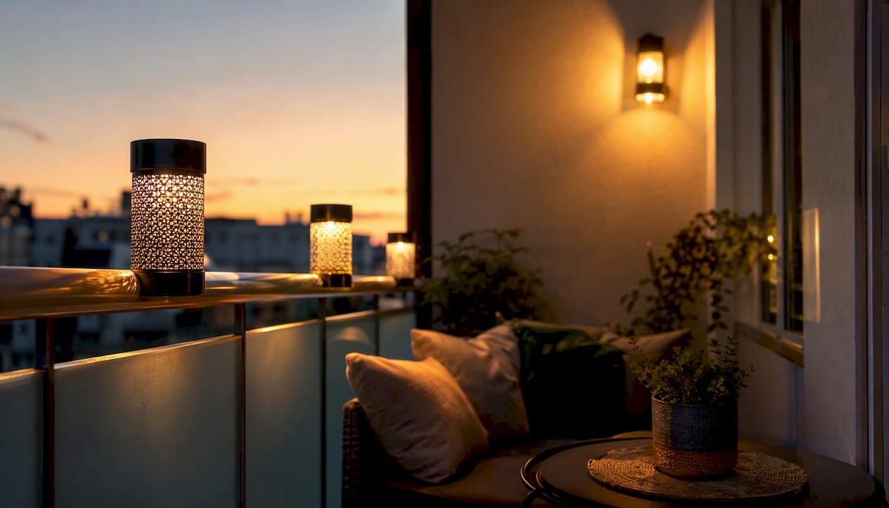 Lampki solarne na balkon – praktyczne i dekoracyjne rozwiązanie
