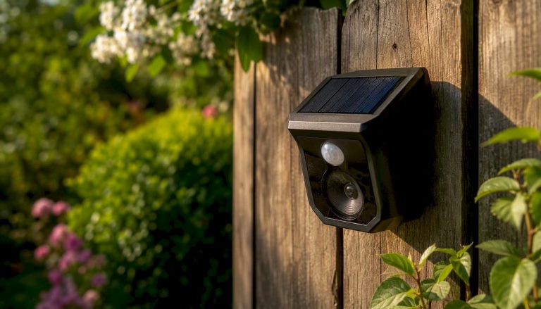 Solarny odstraszacz zwierząt zamontowany na ogrodzeniu