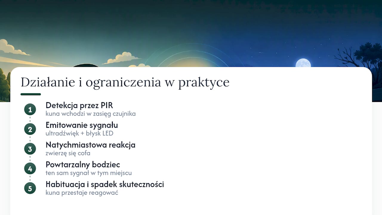 Schemat działania odstraszacza i procesu habituacji