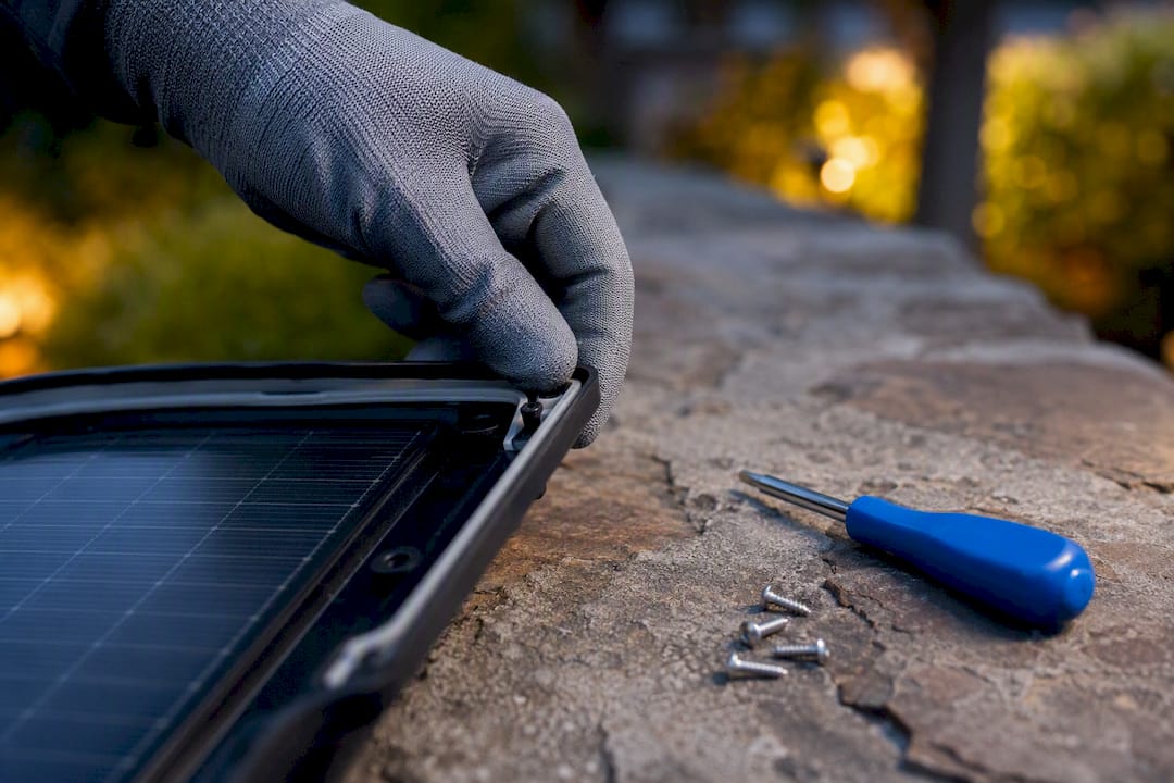 Kontrola obudowy lampy solarnej
