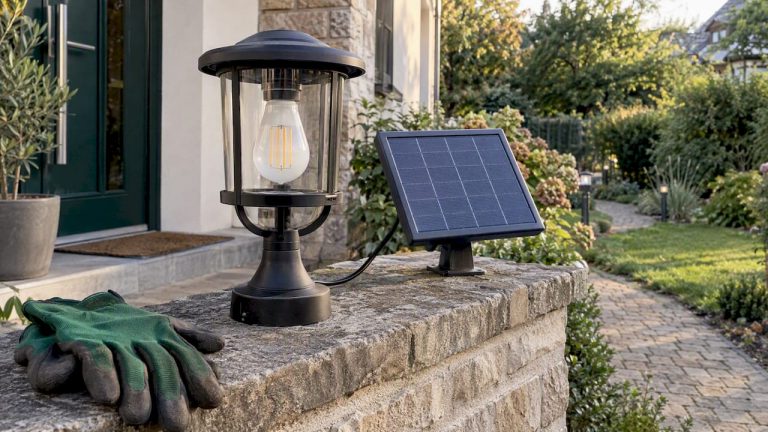 Lampa solarna z żarówką LED E27