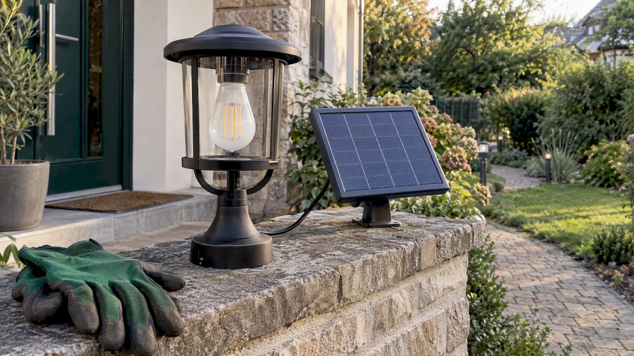 Lampa solarna z żarówką LED E27