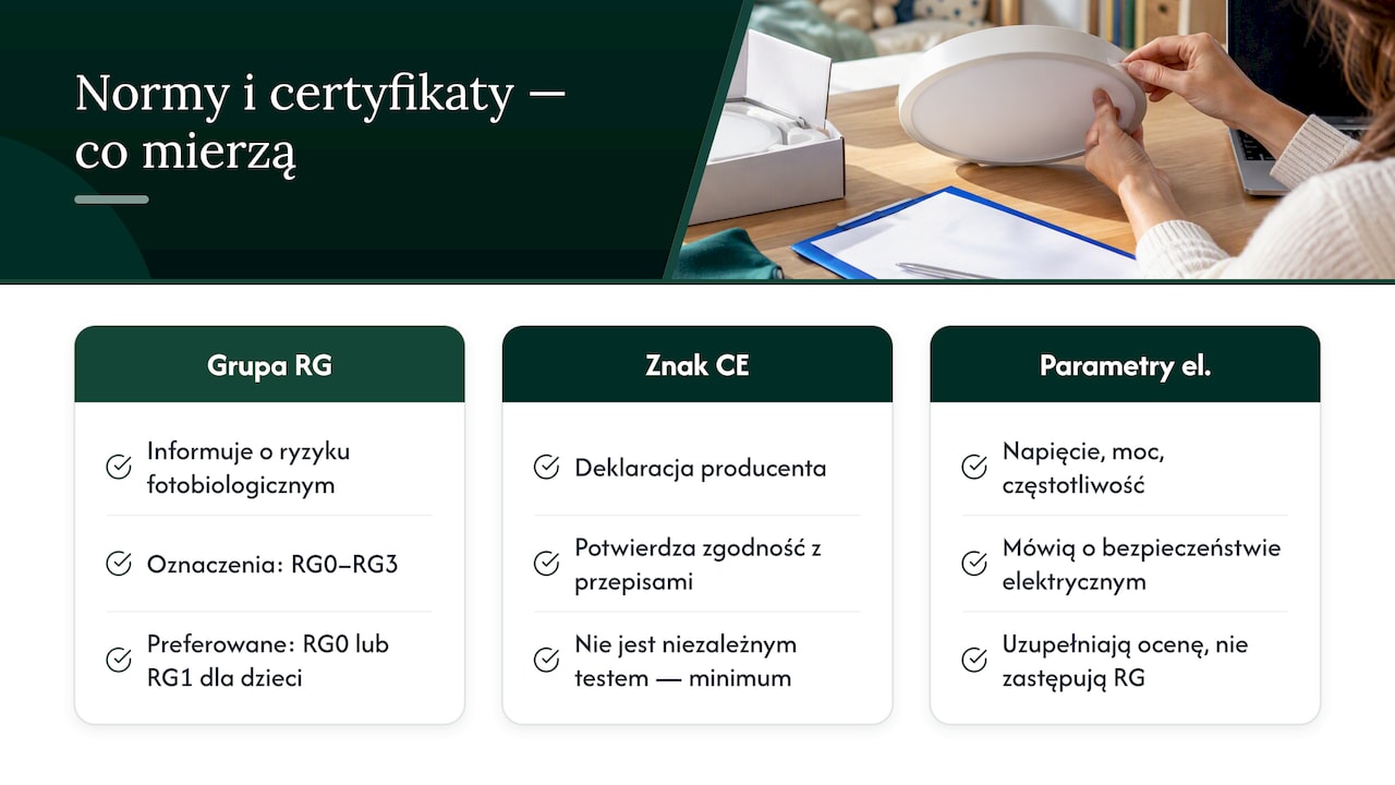 Porównanie oznaczeń bezpieczeństwa lamp dla dzieci