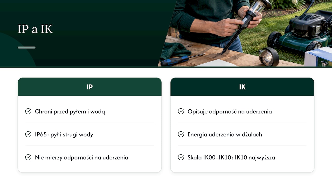 IP to nie IK: co sprawdzić w specyfikacji lampy — overview diagram